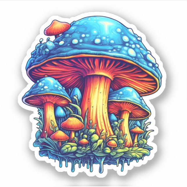 Trippy Mushroom Sticker: A Psychedelic Delight Sticker (Front)