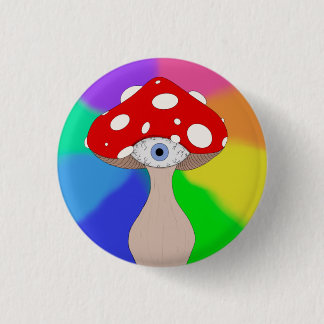 Trippy Mushroom  Tote Bag Button