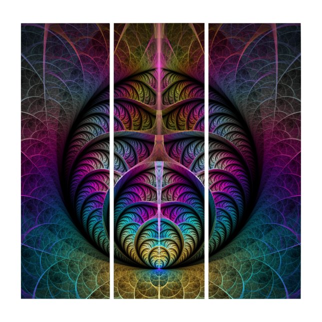 Trippy Patterned Colorful Abstract Fractal Art (Front)