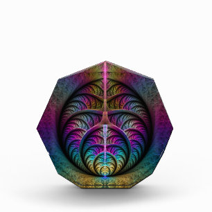 Trippy Patterned Colorful Abstract Fractal Art Acrylic Award