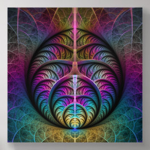 Trippy Patterned Colorful Abstract Fractal Art Acrylic Photo Tile
