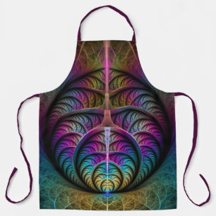 Trippy Patterned Colorful Abstract Fractal Art Apron