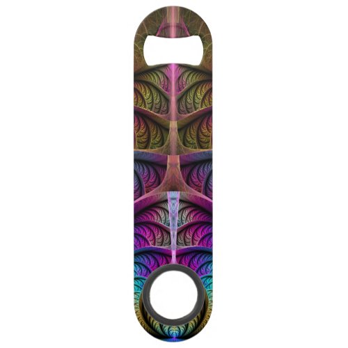 Trippy Patterned Colorful Abstract Fractal Art Bar Key