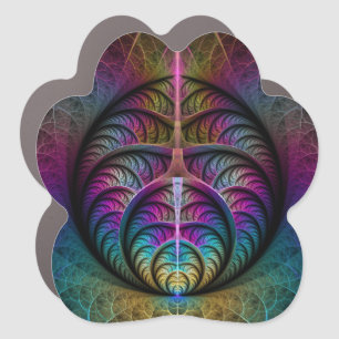 Trippy Patterned Colorful Abstract Fractal Art Car Magnet