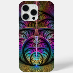 Trippy Patterned Colorful Abstract Fractal Art iPhone 15 Pro Max Case