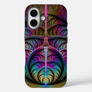 Trippy Patterned Colorful Abstract Fractal Art iPhone 16 Case