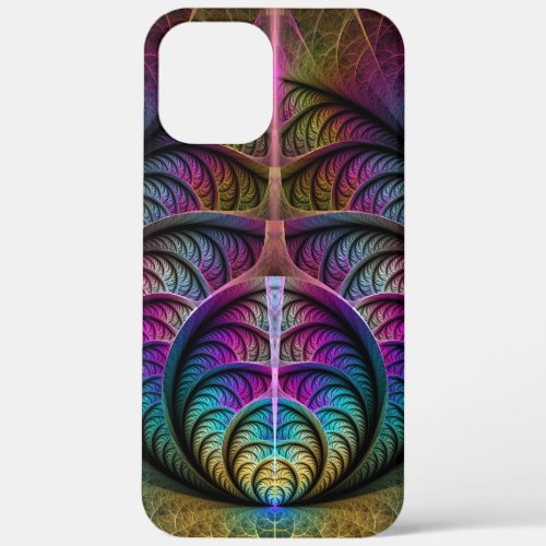Trippy Patterned Colorful Abstract Fractal Art iPhone 12 Pro Max Case
