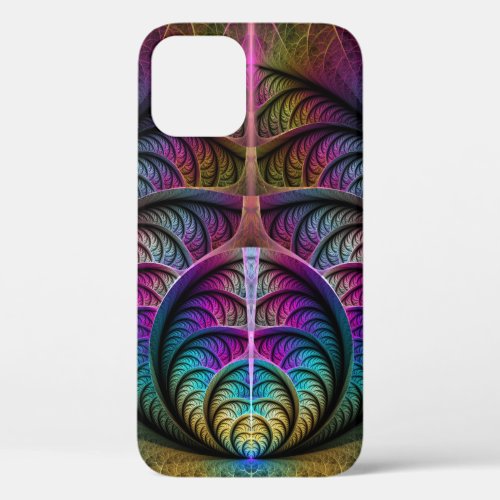Trippy Patterned Colorful Abstract Fractal Art iPhone 12 Case