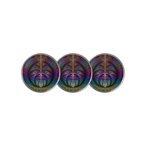 Trippy Patterned Colorful Abstract Fractal Art Golf Ball Marker