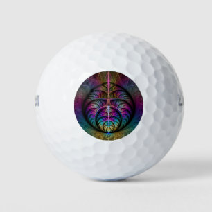 Trippy Patterned Colorful Abstract Fractal Art Golf Balls