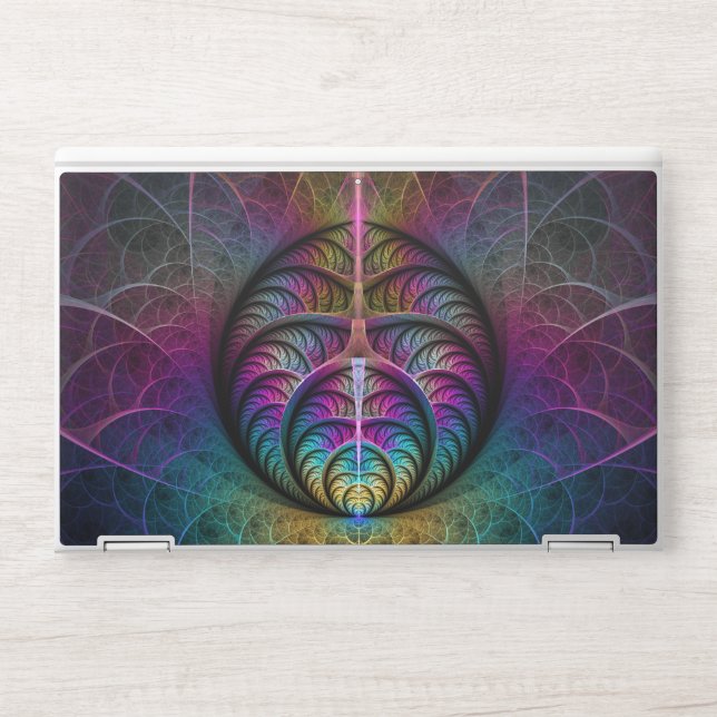 Trippy Patterned Colorful Abstract Fractal Art HP Laptop Skin (Front)