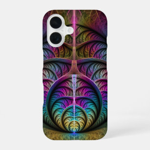 Trippy Patterned Colorful Abstract Fractal Art iPhone 16 Case