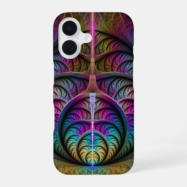 Trippy Patterned Colorful Abstract Fractal Art iPhone Case (Back)
