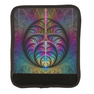 Trippy Patterned Colorful Abstract Fractal Art Luggage Handle Wrap