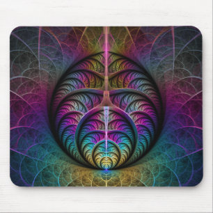 Trippy Patterned Colorful Abstract Fractal Art Mouse Pad