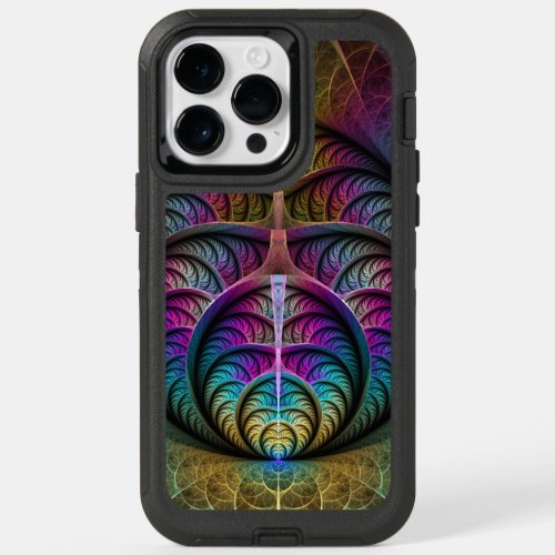Trippy Patterned Colorful Abstract Fractal Art OtterBox iPhone 14 Pro Max Case