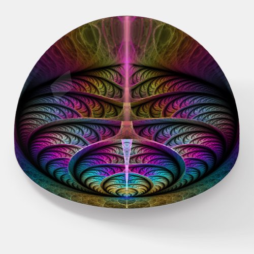 Trippy Patterned Colorful Abstract Fractal Art Paperweight