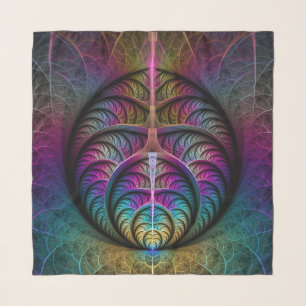 Trippy Patterned Colorful Abstract Fractal Art Scarf