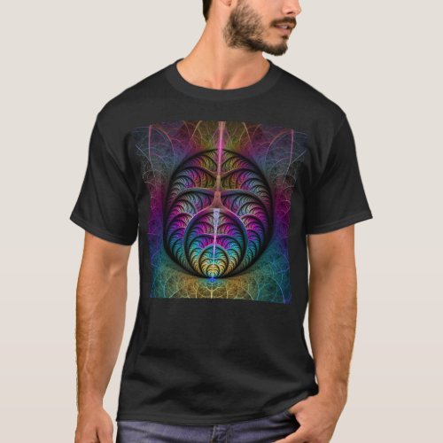 Trippy Patterned Colorful Abstract Fractal Art T_Shirt