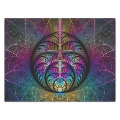 Trippy Patterned Colorful Abstract Fractal Art Tissue Paper
