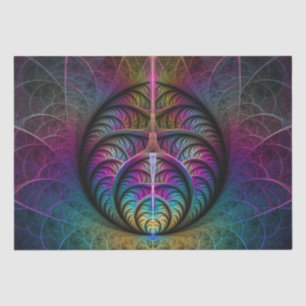 Trippy Patterned Colorful Abstract Fractal Art Tissue Paper