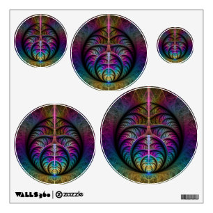 Trippy Patterned Colorful Abstract Fractal Art Wall Decal