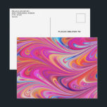 Trippy Pink and Orange Swirly Design Postcard<br><div class="desc">Postcard with a cool trippy psychedelic design. Pink,  orange and hints of blue all swirling around. Retro hippie vibe.</div>