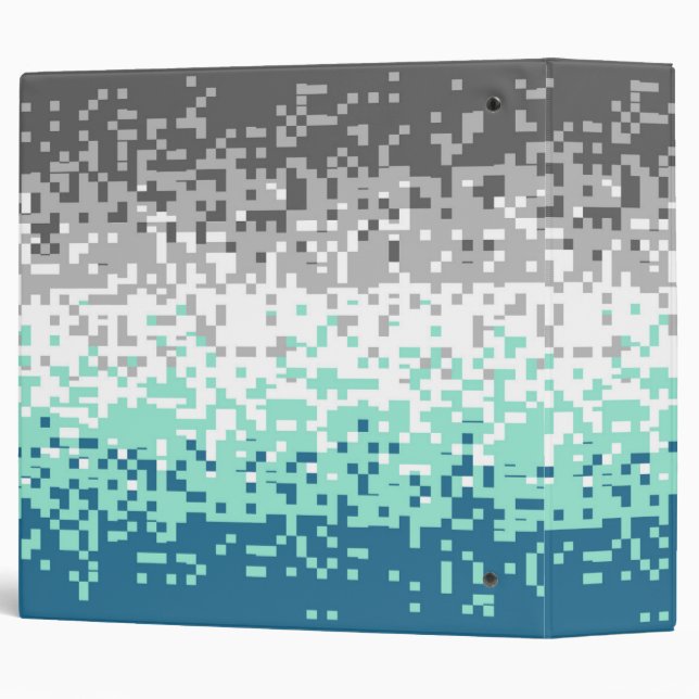 Trippy Pixelated Abstract Frayromantic Pride Flag  3 Ring Binder (Back/Spine)