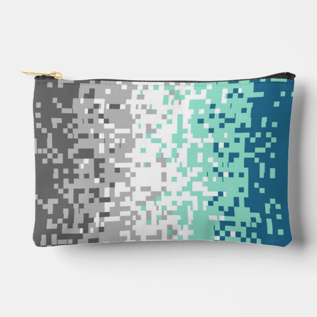 Trippy Pixelated Abstract Frayromantic Pride Flag  Accessory Pouch (Front)
