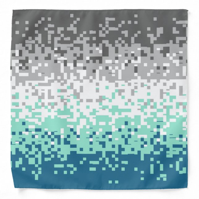 Trippy Pixelated Abstract Frayromantic Pride Flag  Bandana (Front)
