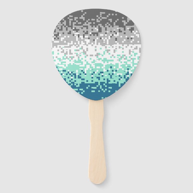 Trippy Pixelated Abstract Frayromantic Pride Flag Hand Fan (Front)