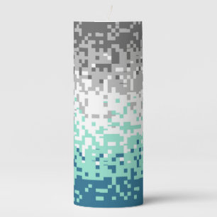 Trippy Pixelated Abstract Frayromantic Pride Flag Pillar Candle