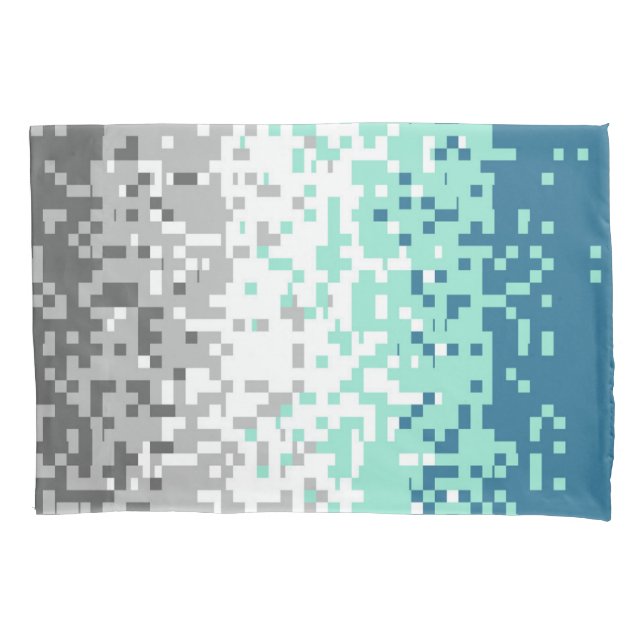 Trippy Pixelated Abstract Frayromantic Pride Flag Pillow Case (Front-Left)