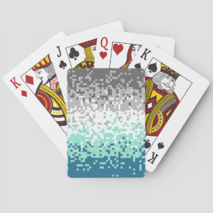 Trippy Pixelated Abstract Frayromantic Pride Flag Poker Cards