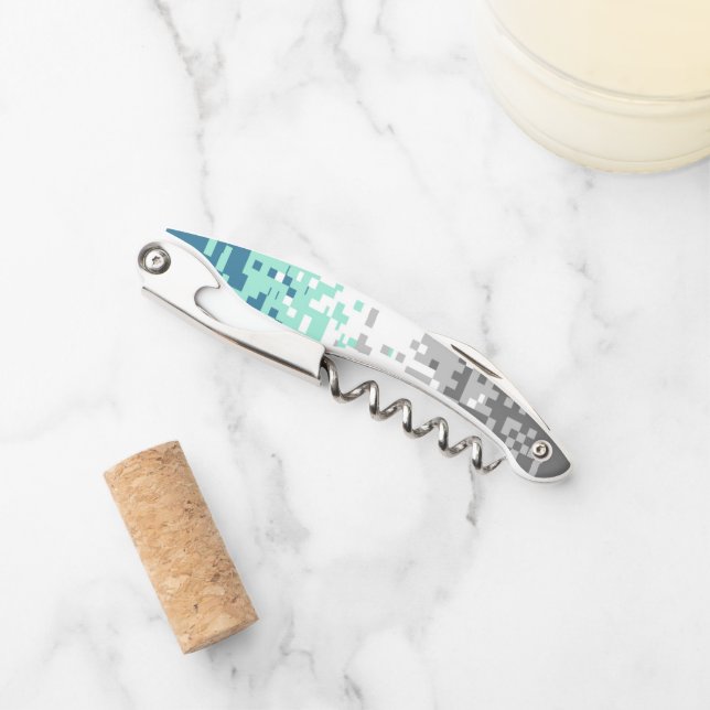 Trippy Pixelated Abstract Frayromantic Pride Flag Waiter's Corkscrew (Front)