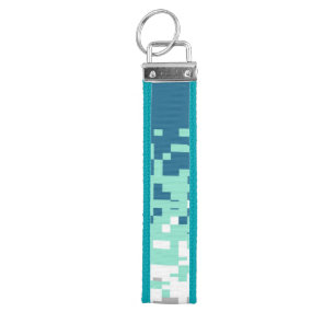 Trippy Pixelated Abstract Frayromantic Pride Flag Wrist Keychain
