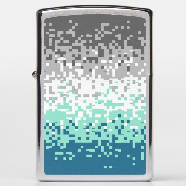 Trippy Pixelated Abstract Frayromantic Pride Flag Zippo Lighter (Front)