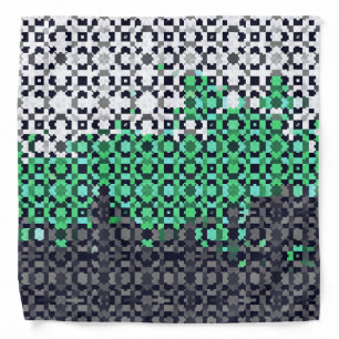 Trippy Pixelated Abstract Neutrois Pride Flag Bandana