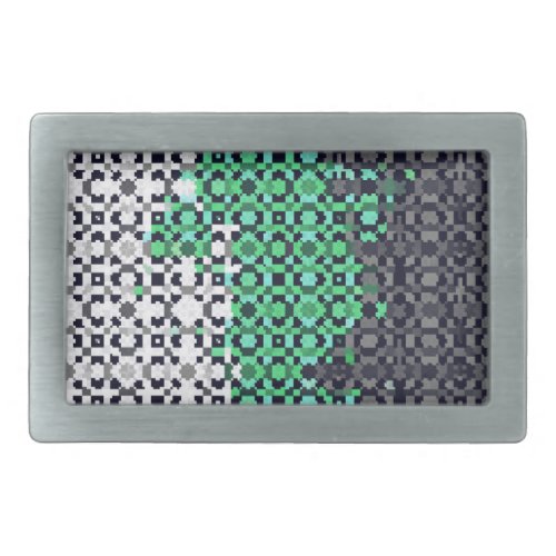 Trippy Pixelated Abstract Neutrois Pride Flag Belt Buckle