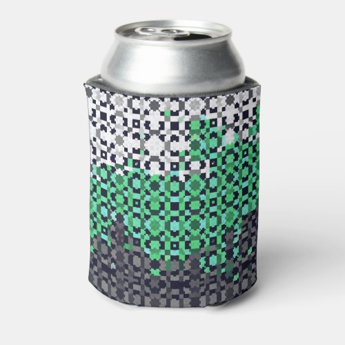 Trippy Pixelated Abstract Neutrois Pride Flag Can Cooler
