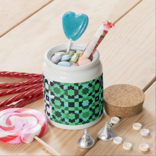 Trippy Pixelated Abstract Neutrois Pride Flag Candy Jar