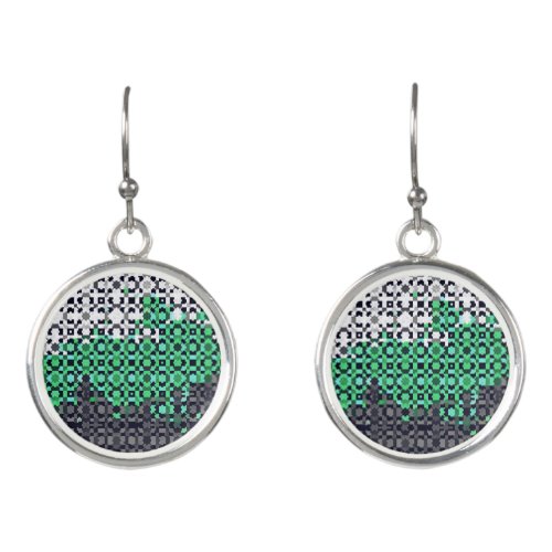 Trippy Pixelated Abstract Neutrois Pride Flag Earrings