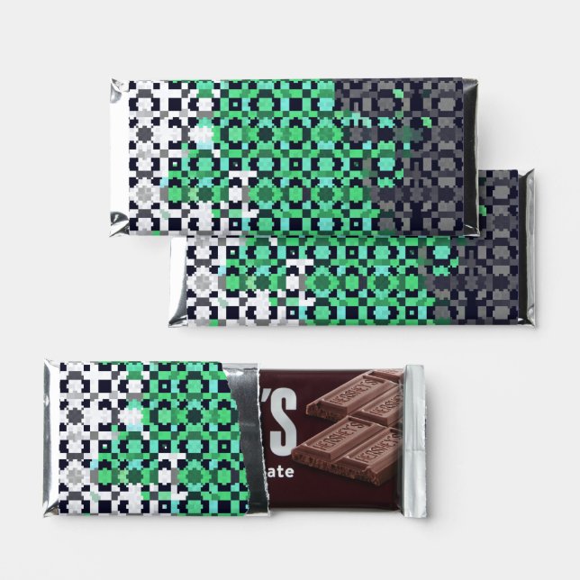 Trippy Pixelated Abstract Neutrois Pride Flag Hershey Bar Favors (Front)