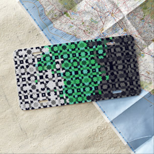 Trippy Pixelated Abstract Neutrois Pride Flag License Plate