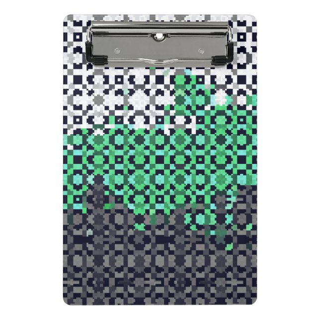 Trippy Pixelated Abstract Neutrois Pride Flag Mini Clipboard (Front)
