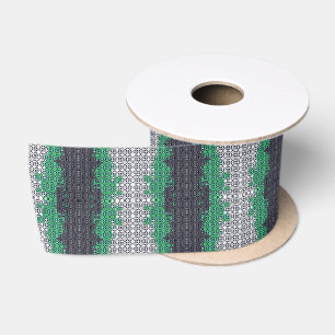 Trippy Pixelated Abstract Neutrois Pride Flag Satin Ribbon