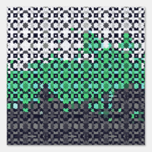 Trippy Pixelated Abstract Neutrois Pride Flag Sign
