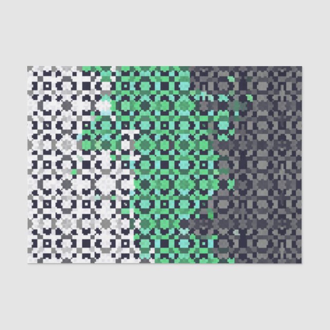 Trippy Pixelated Abstract Neutrois Pride Flag Tissue Paper (Front)