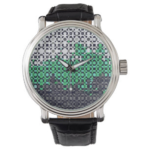 Trippy Pixelated Abstract Neutrois Pride Flag Watch