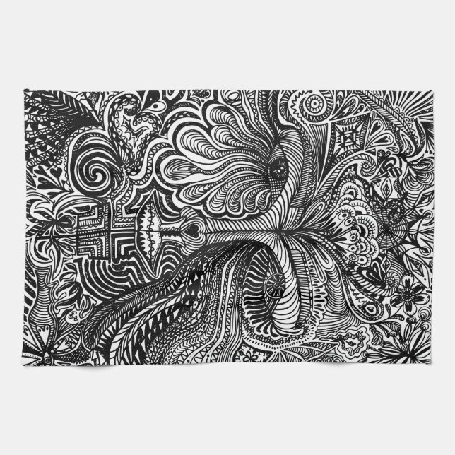 Trippy Portrait  Kitchen Towel (Horizontal)